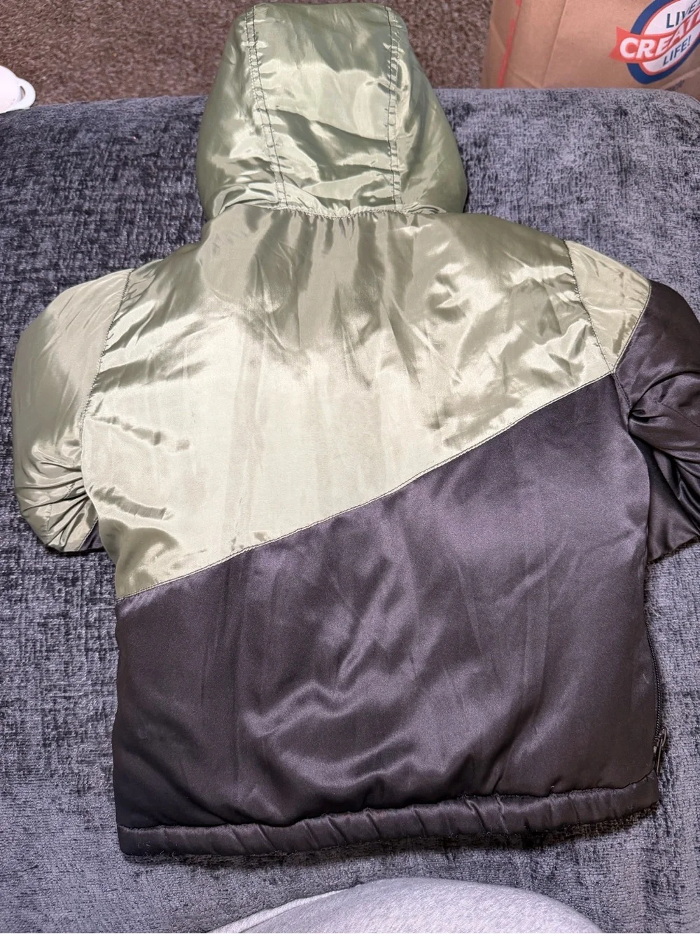 True Religion Boys Colorblock Satin Hooded Jacket Coat - Size 4